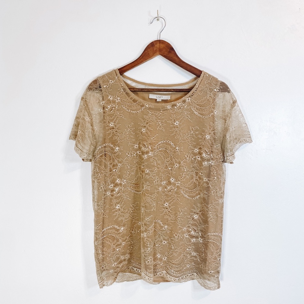 Loft Lace Short Sleeve Shirt